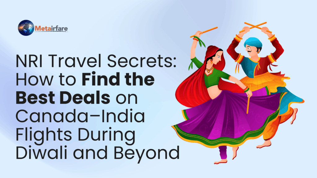 NRI traveler booking affordable Canada to India flights for Diwali festival